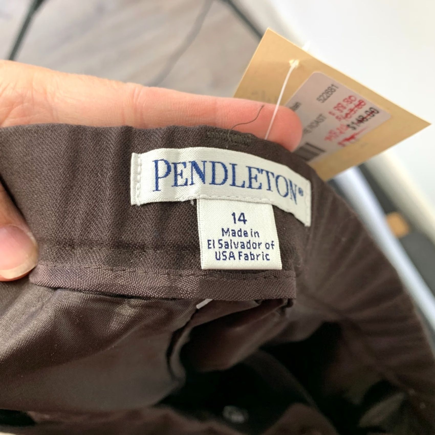 Pendleton VINTAGE Pendleton Brown Wool Stretch Dress Pants Trousers Womens 14 NWT Size 36" / US 14 / IT 50 - 5 Thumbnail