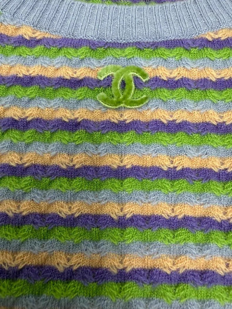 Chanel Chanel Striped handicraft workshop cashmere sweater Size XXS / US 00 / IT 34 - 3 Thumbnail