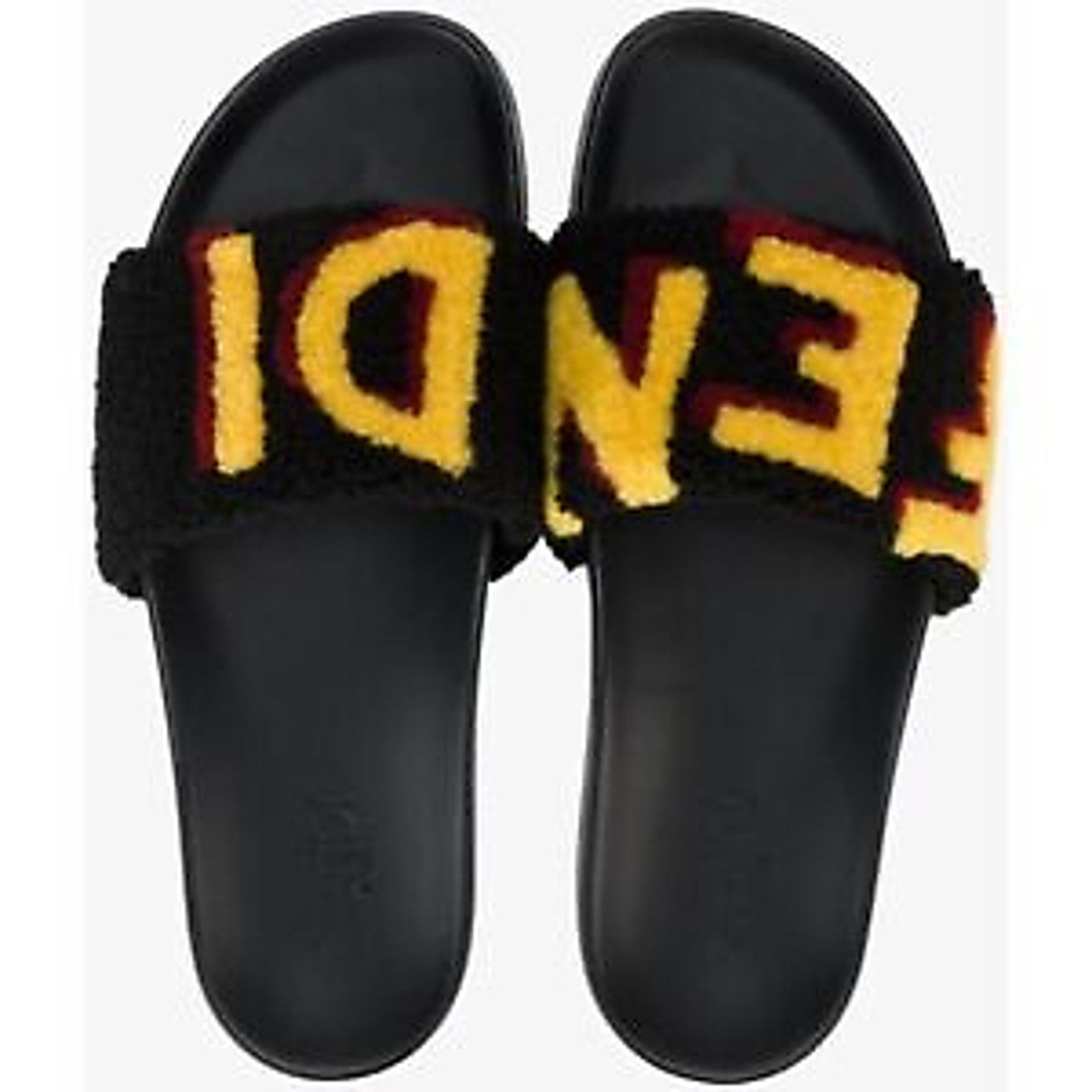 Fendi Fendi Mens Shearling Fur Logo Flat Slide Sandal Flip Flop 7 Size US 7 / EU 40 - 3 Thumbnail
