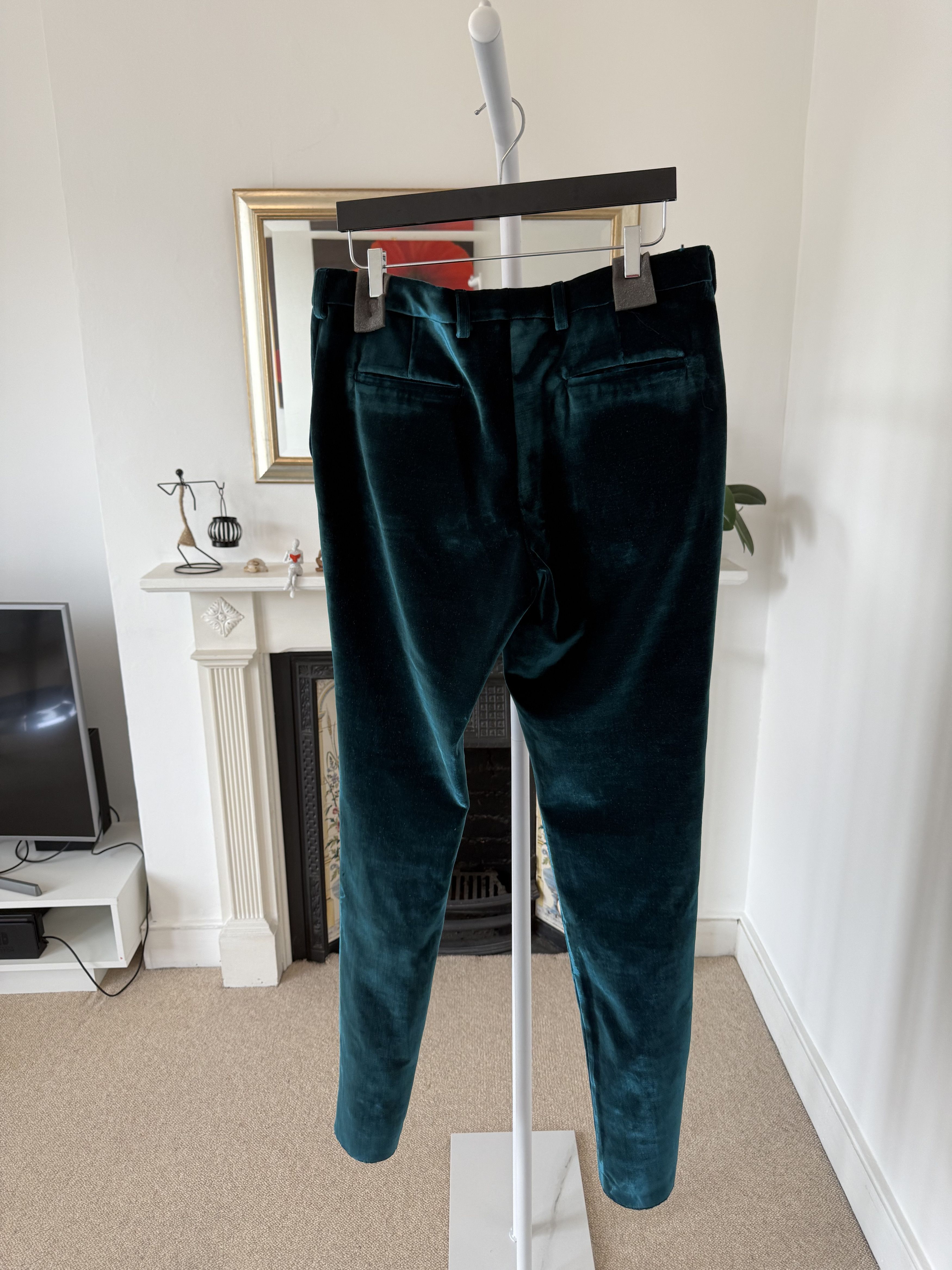 Saint Laurent Paris FW19 Saint Laurent Low-Waist Pleated Pants in Velvet Size US 30 / EU 46 - 7 Thumbnail