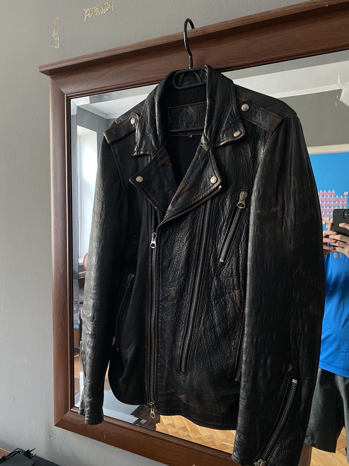 Designer × Vintage Vintage Real Leather Jacket Biker Jacket Size US M / EU 48-50 / 2 - 13 Thumbnail