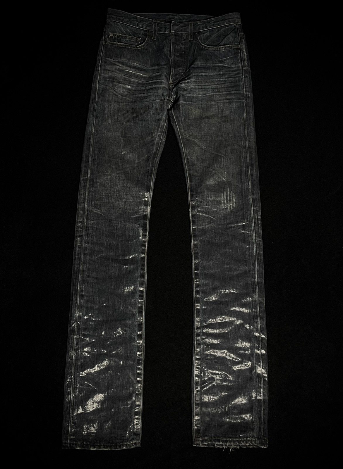 Dior × Hedi Slimane × Yves Saint Laurent AW03 DIOR BLUE “LUSTER” WAX DENIM Size US 29 - 2 Thumbnail