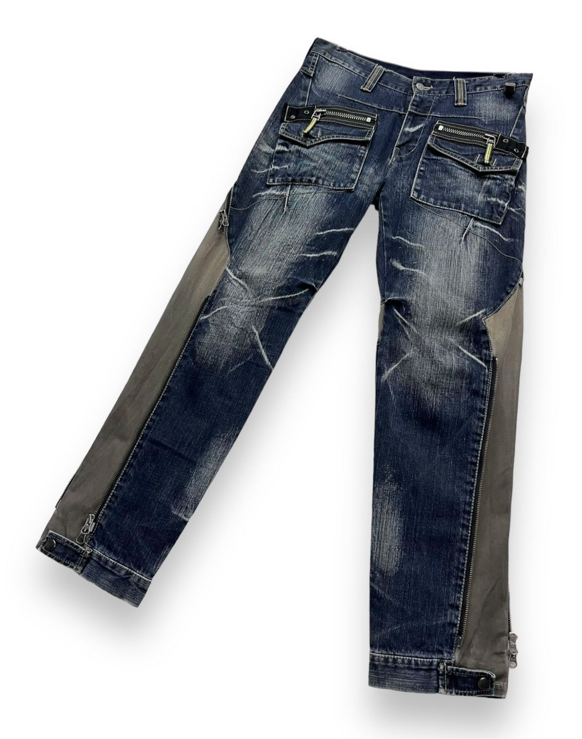 PPFM 🔥FYE🔥PPFM Punk MultiZipper Hybrid Denim Bush Pants Size US 30 / EU 46 - 11 Thumbnail