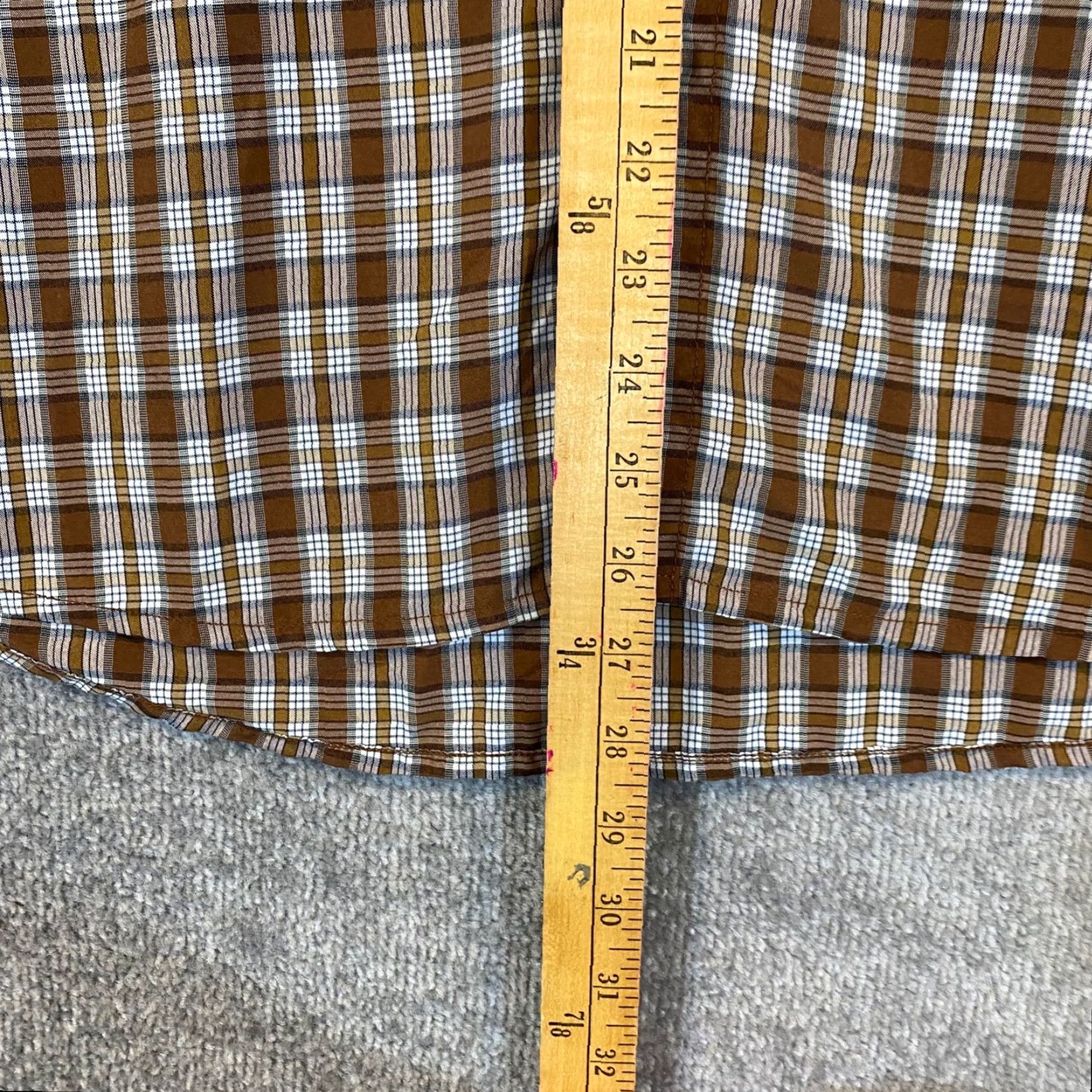 KAVU KAVU Shirt Mens Large Gray Brown Plaid Button Up Hiking Trail Top Short Sleeve Size US L / EU 52-54 / 3 - 4 Thumbnail