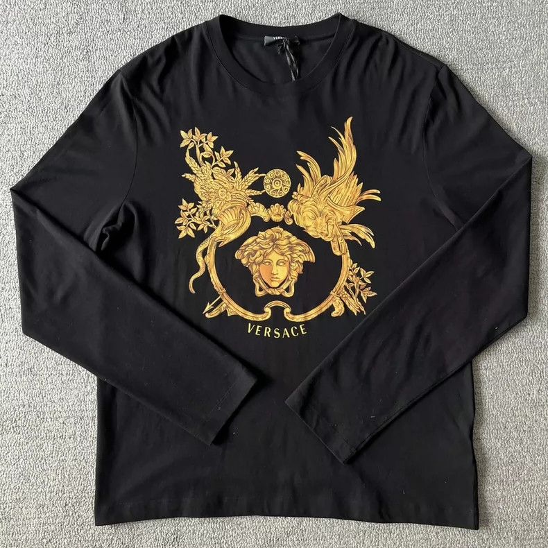 Versace Versace Medusa long-sleeved T-shirt in black and gold Size XXL / US 16-18 / IT 52-54 - 4 Thumbnail