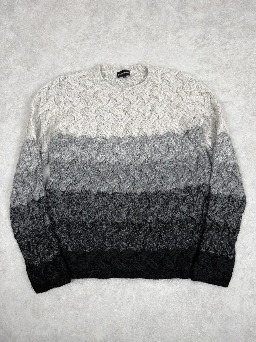 Emporio Armani 2000 Emporio Armani Grey Wool Layers Gradient Sweater Size US M / EU 48-50 / 2 - 1 Thumbnail