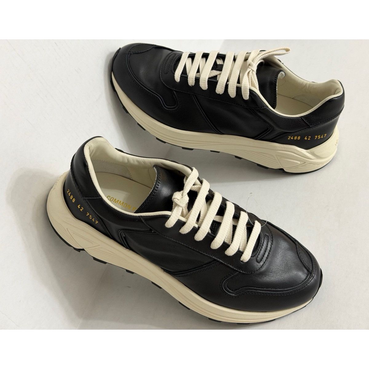 Common Projects COMMON PROJECTS PREMIUM RUNNER BLACK SNEAKER Size US 9 / EU 42 - 15 Thumbnail