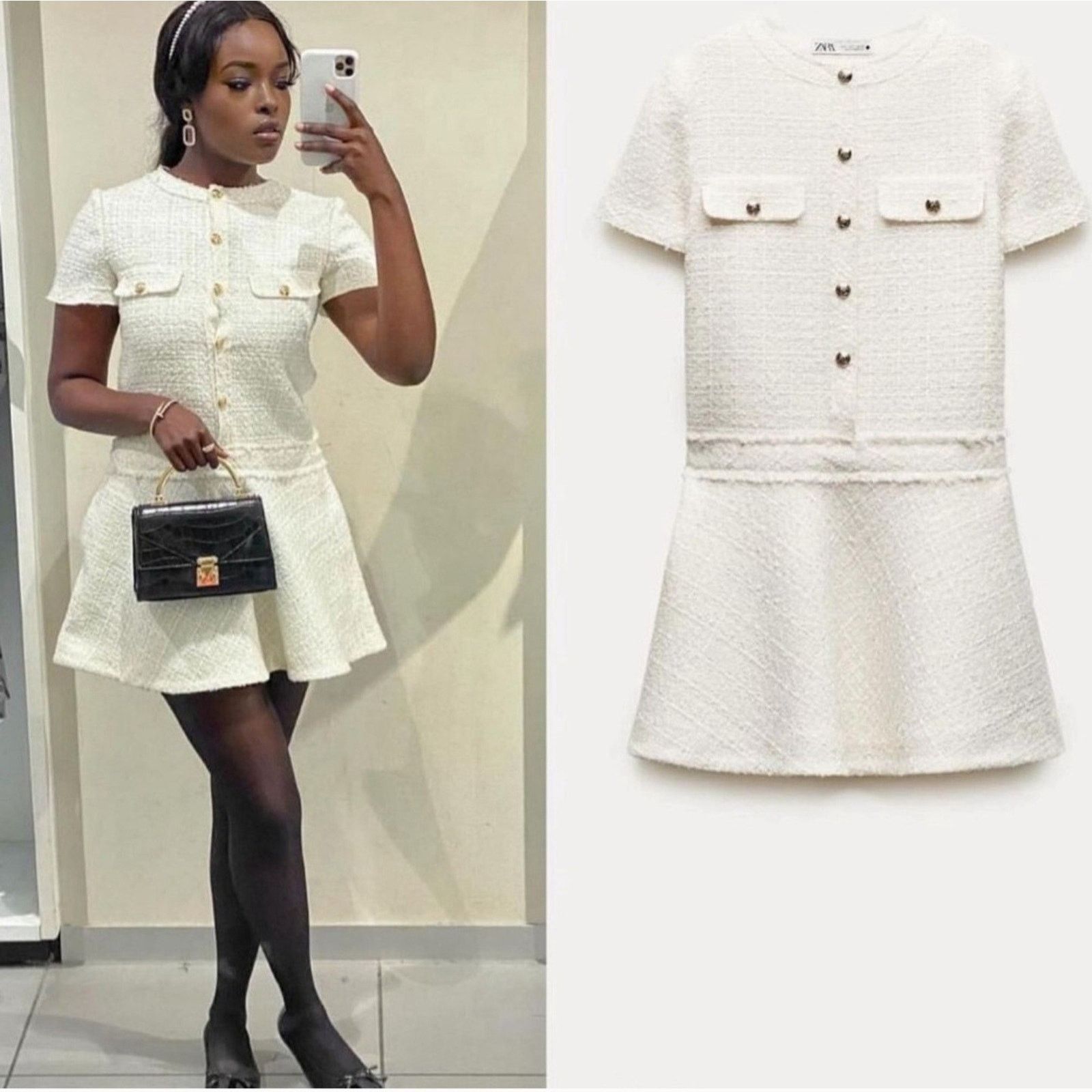 strapless knit skort dress Kasandra Strapless Open Knit Dress main image 1