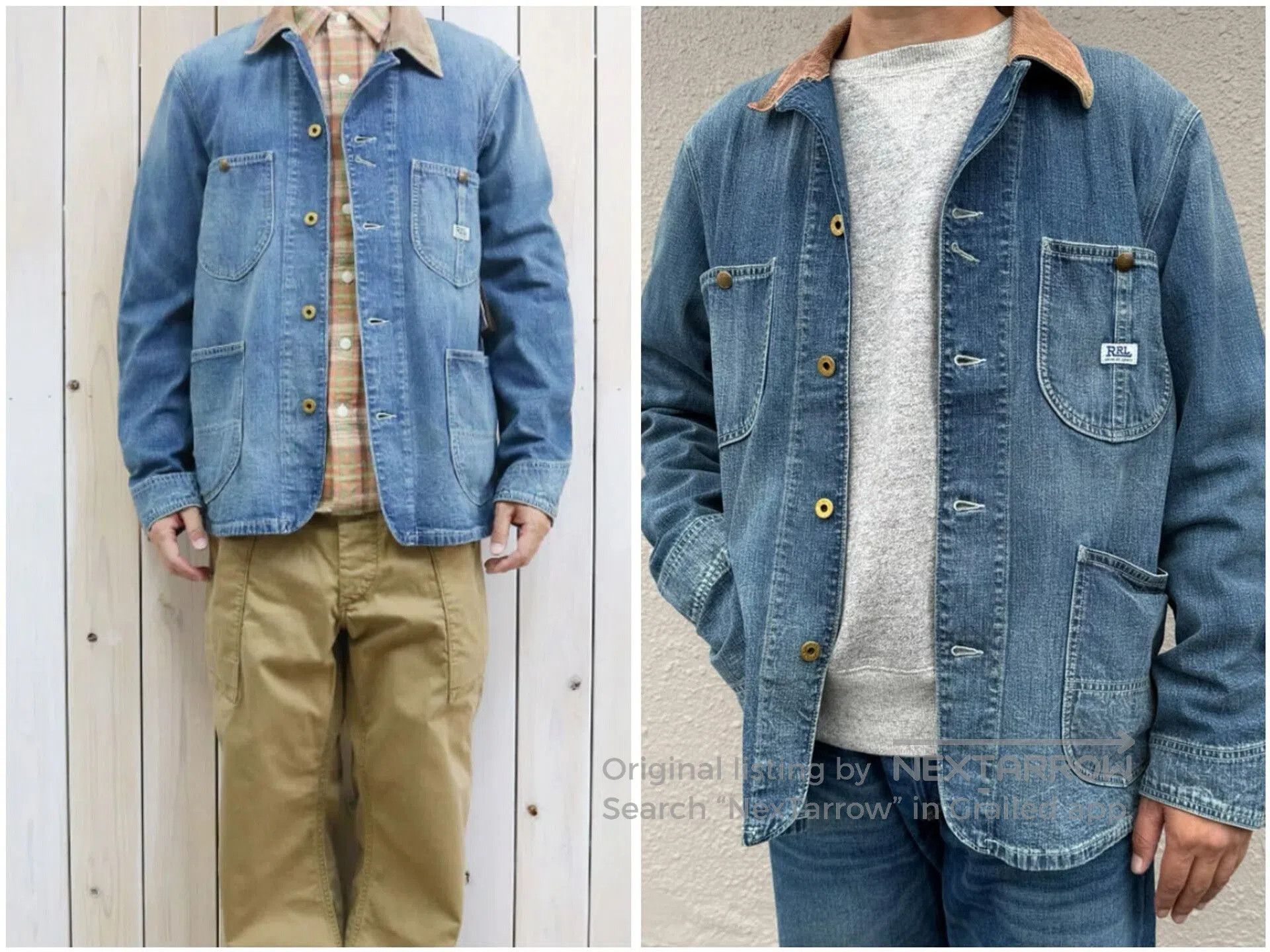 RRL Ralph Lauren RRL Double RL Indigo Denim Jacket with Corduroy Collar. Size US S / EU 44-46 / 1 - 2 Thumbnail