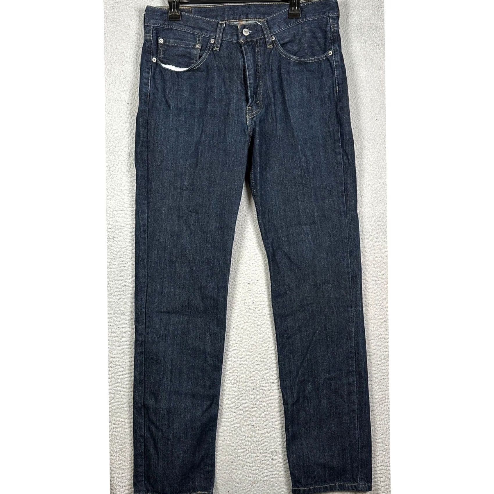 Levi's VINTAGE? Levi's 514 Jeans Mens 34X34 Blue Straight Regular Denim Five-Pocket Dark Wash Jeans 34 Mens Blue Straight 514 Levi's Women Size US 34 / EU 50 - 2 Thumbnail