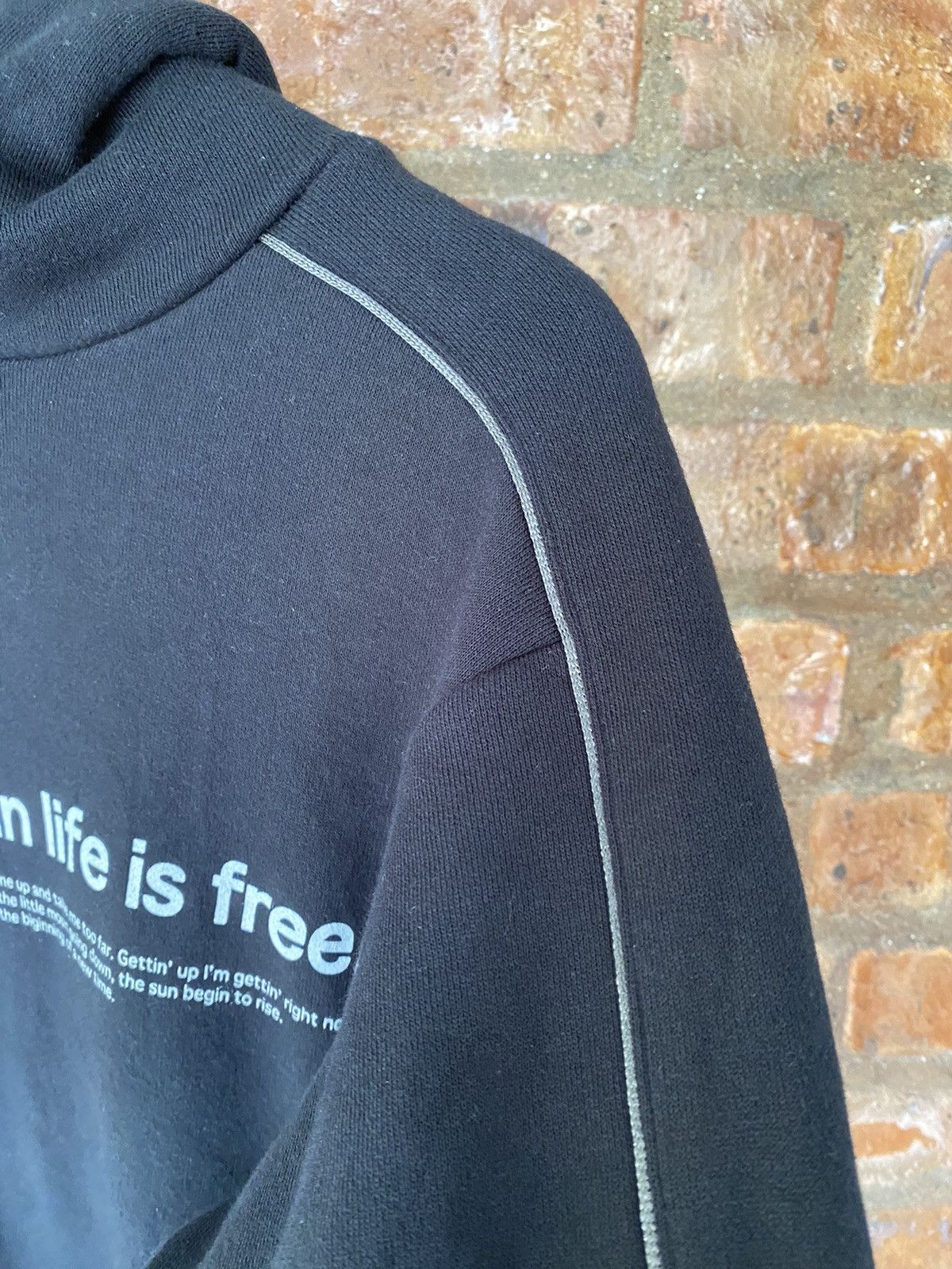 Japanese Brand Vtg Men Bigi Japan Poem life is free hoodie Size US M / EU 48-50 / 2 - 8 Thumbnail
