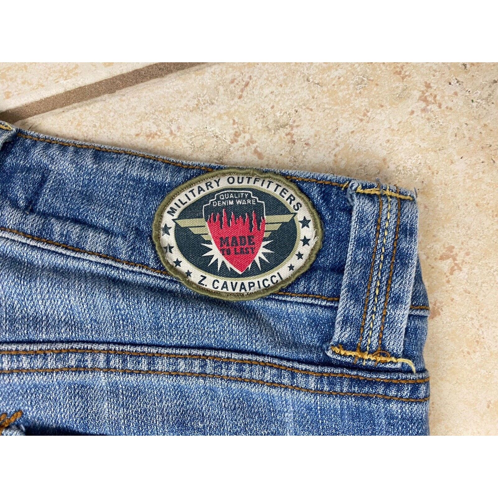 Other VTG Z Cavaricci Denim Jeans Rhinestones Graffiti Bootcut Size 25" / US 0 / IT 36 - 11 Thumbnail