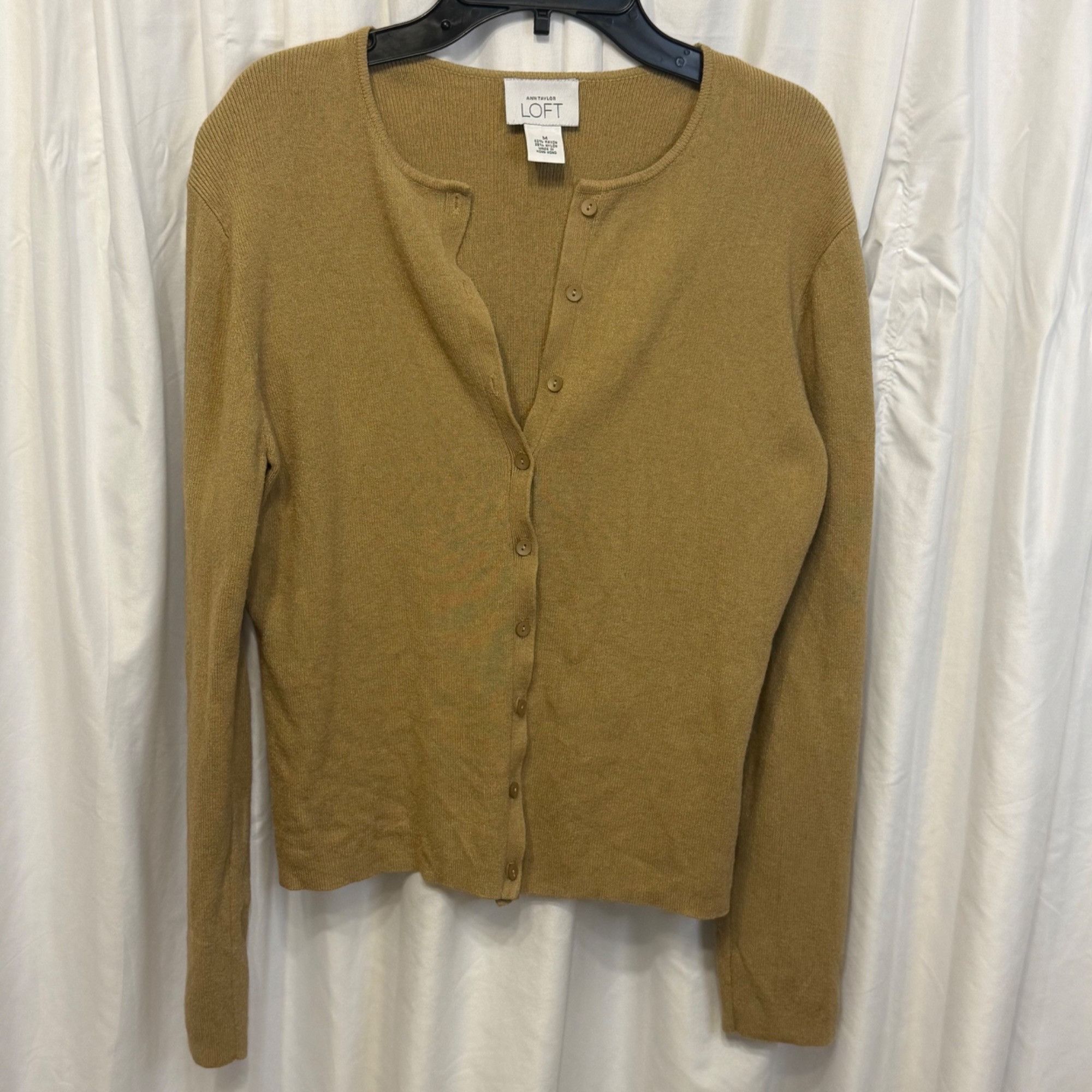 Loft Ann Taylor LOFT Womens Tan Button-Up Cardigan Sweater Medium Size M / US 6-8 / IT 42-44 - 1 Thumbnail