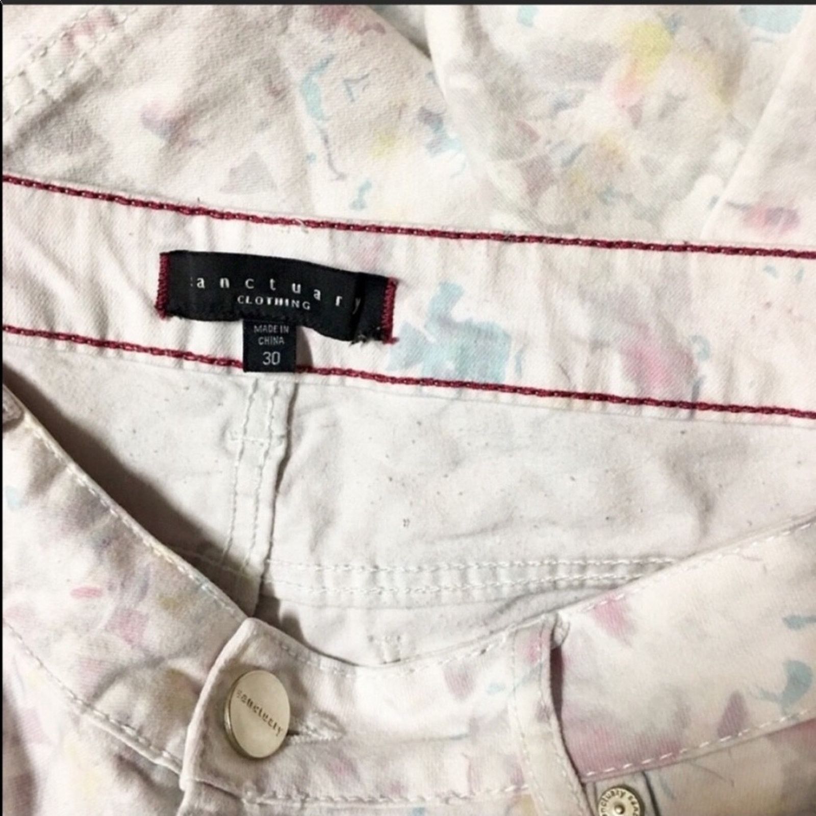 Anthropologie ANTHROPOLOGIE Sanctuary Charmer Floral Skinny 30 Size 30" / US 8 / IT 44 - 4 Thumbnail