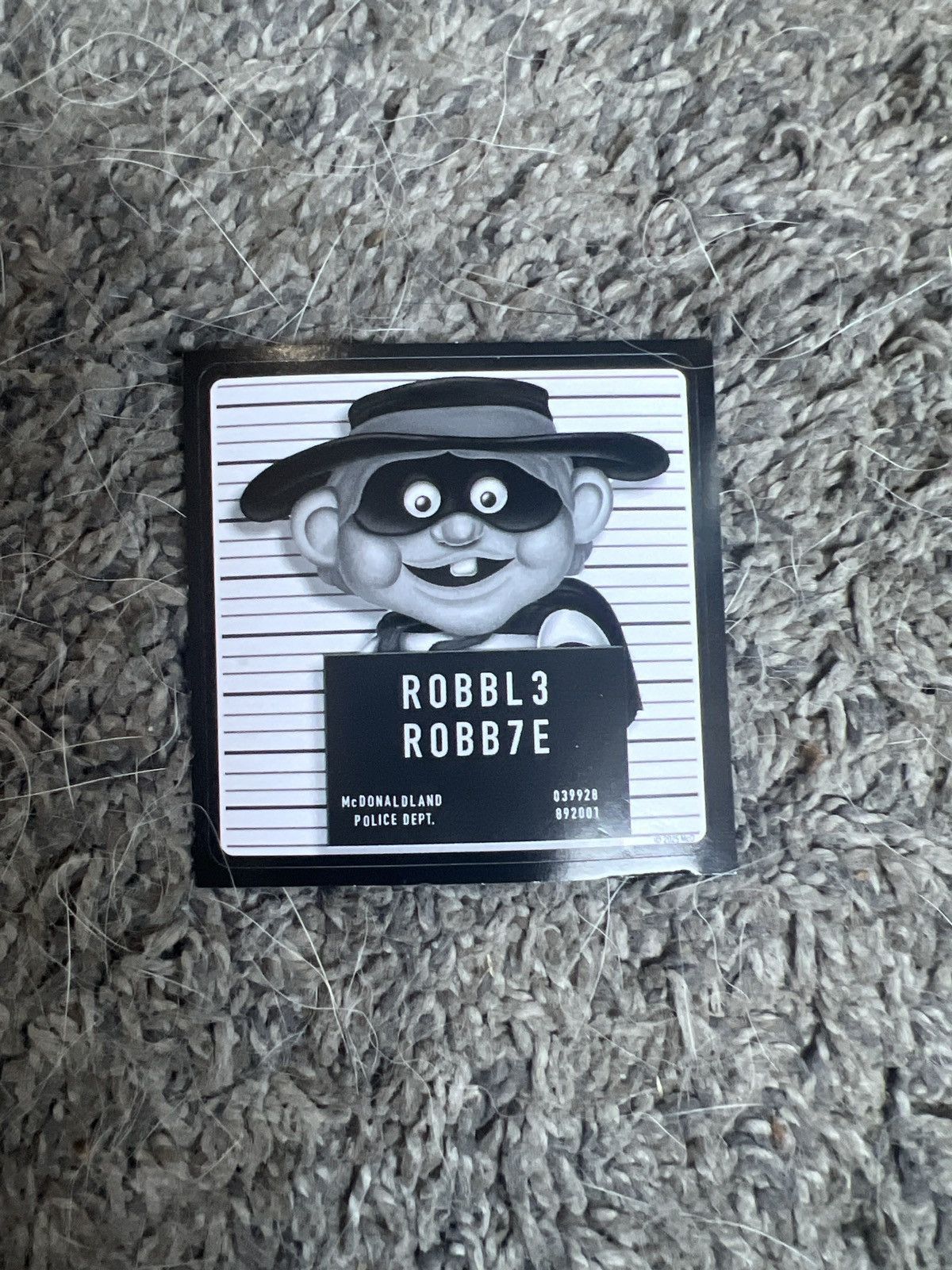 Hypebeast 2025 McDonald’s McDonaldland Hamburglar Mugshot Sticker Size ONE SIZE - 1 Thumbnail