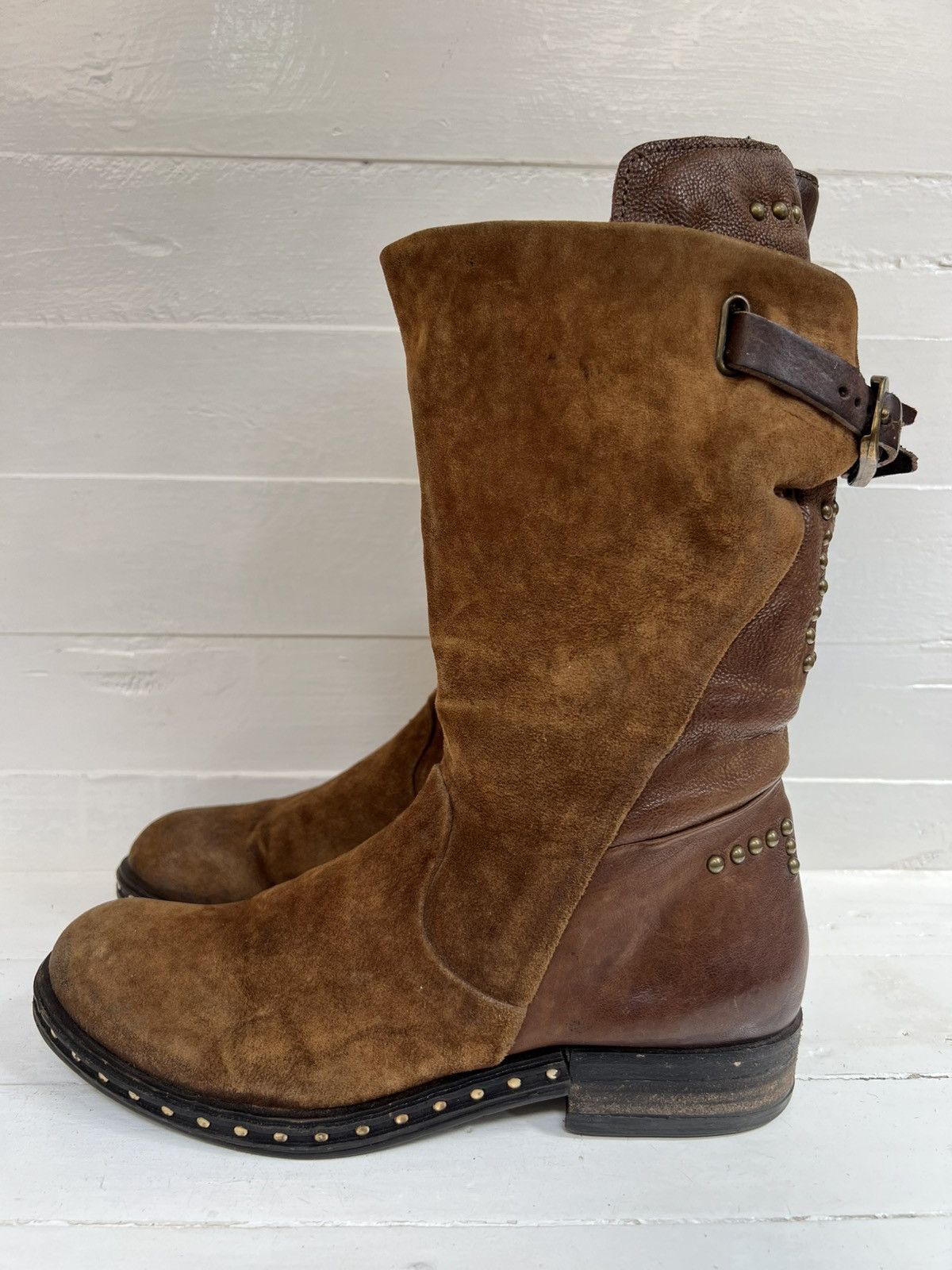 A.S.98 A.S.98 Leather Suede Boho Biker Boot Size US 9 / IT 39 - 4 Thumbnail