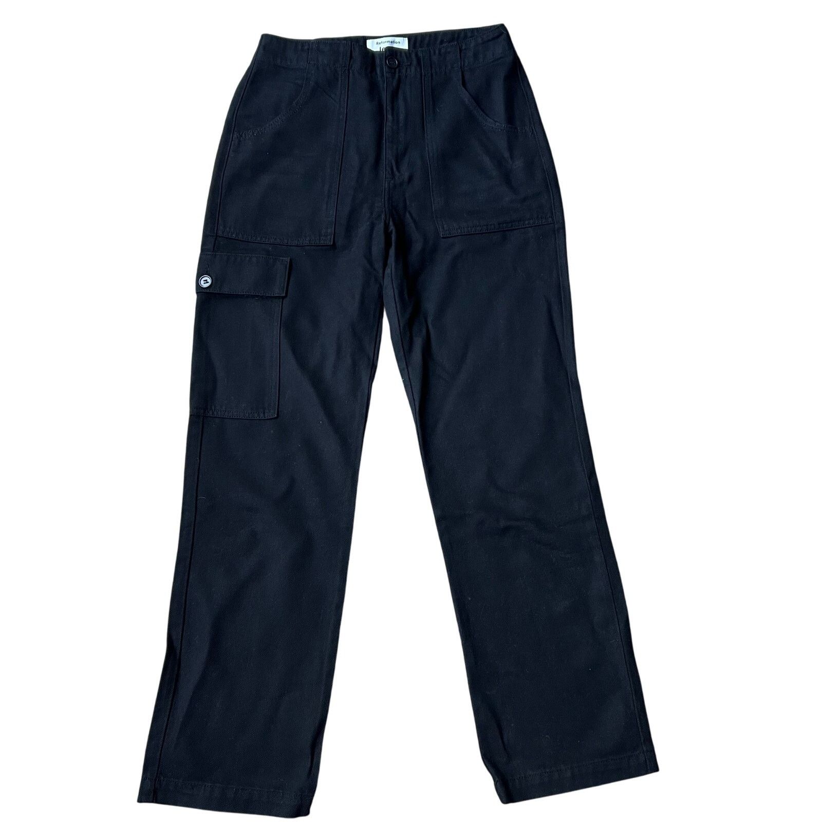 Reformation reformation gia black cargo pants size 27 C1 Size 27" / US 4 / IT 40 - 1 Thumbnail
