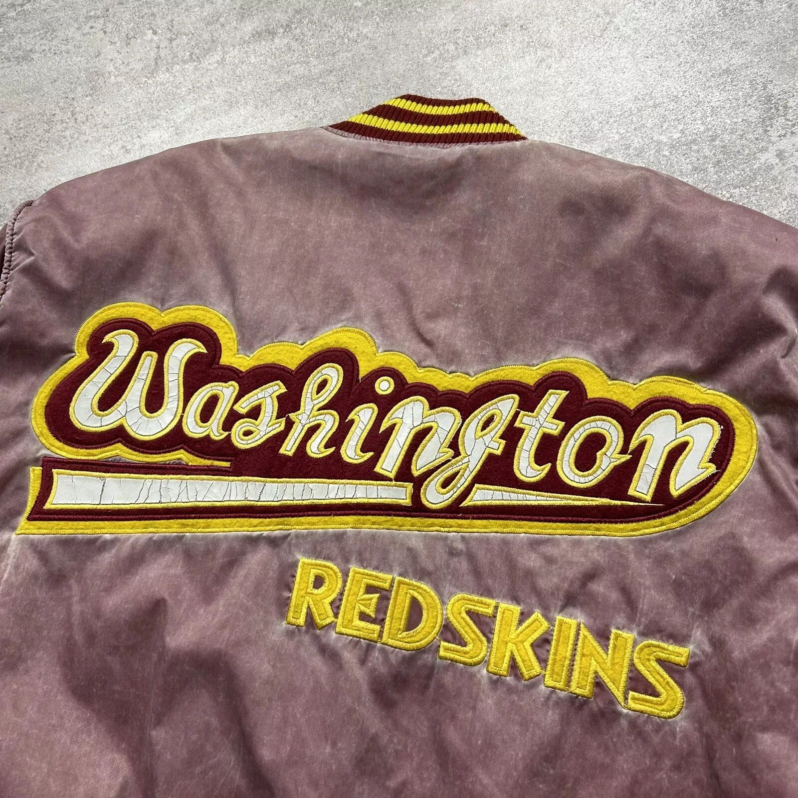 NFL × Vintage WASHINGTON REDSKINS EAST POINT STONE WASH BOMBER JACKET Size US L / EU 52-54 / 3 - 3 Thumbnail
