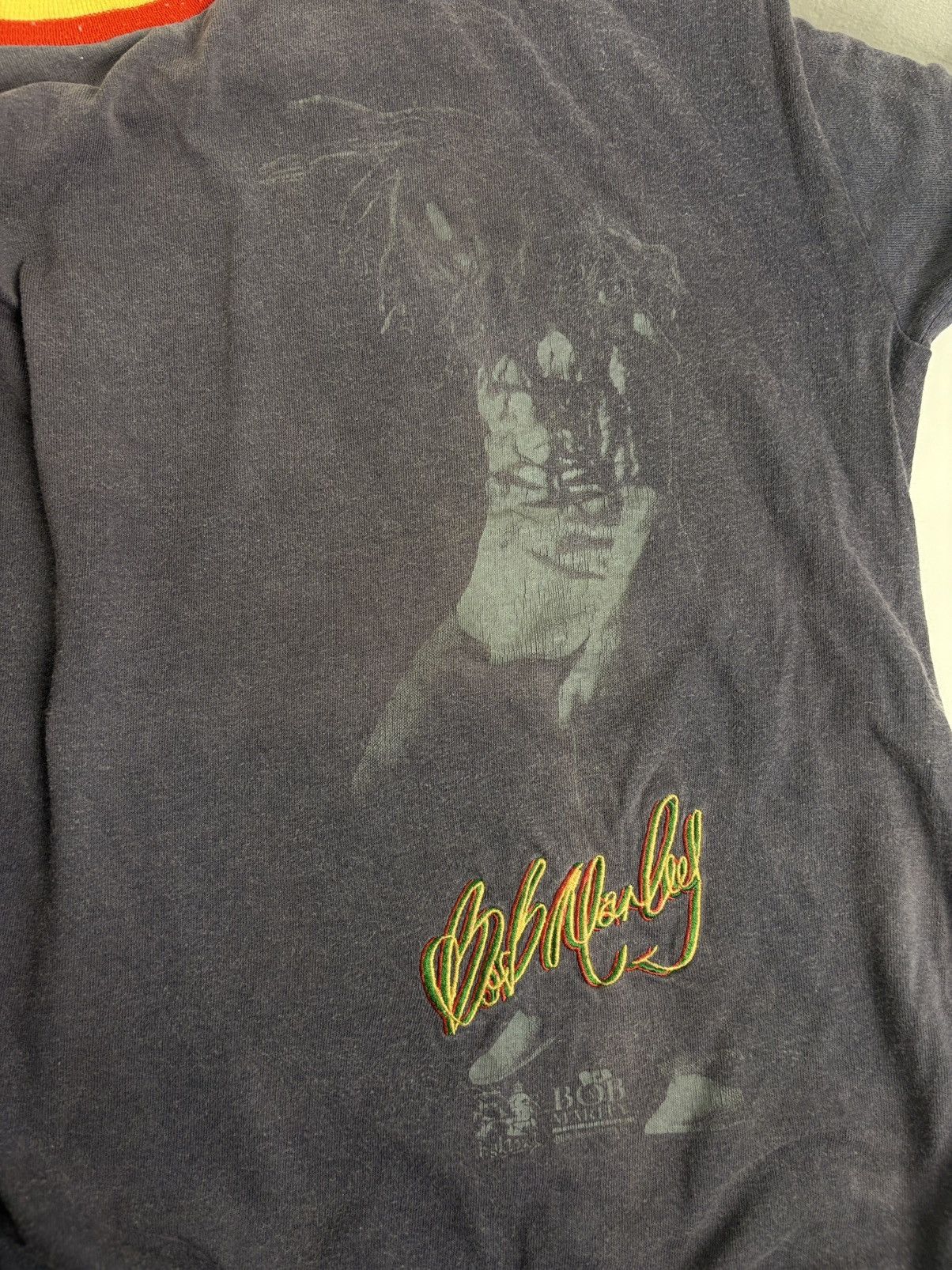 Bob Marley 🔥HOT🔥VINTAGE BOB MARLEY RASTA VERY RARE TEE Size US L / EU 52-54 / 3 - 7 Thumbnail