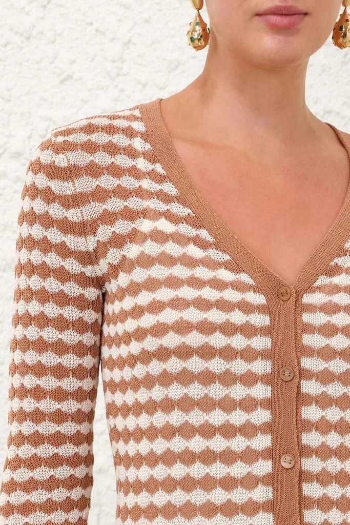 Zimmermann oc11z0126 Everly Scallop Knit Midi Dress in Tan/cream Size S / US 4 / IT 40 - 5 Thumbnail