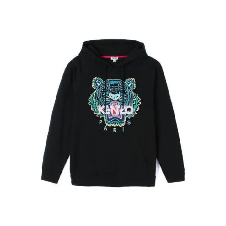 Kenzo Kenzo Black Tiger Emblem Hooded Sweatshirt 0079 Size S / US 4 / IT 40 - 1 Thumbnail