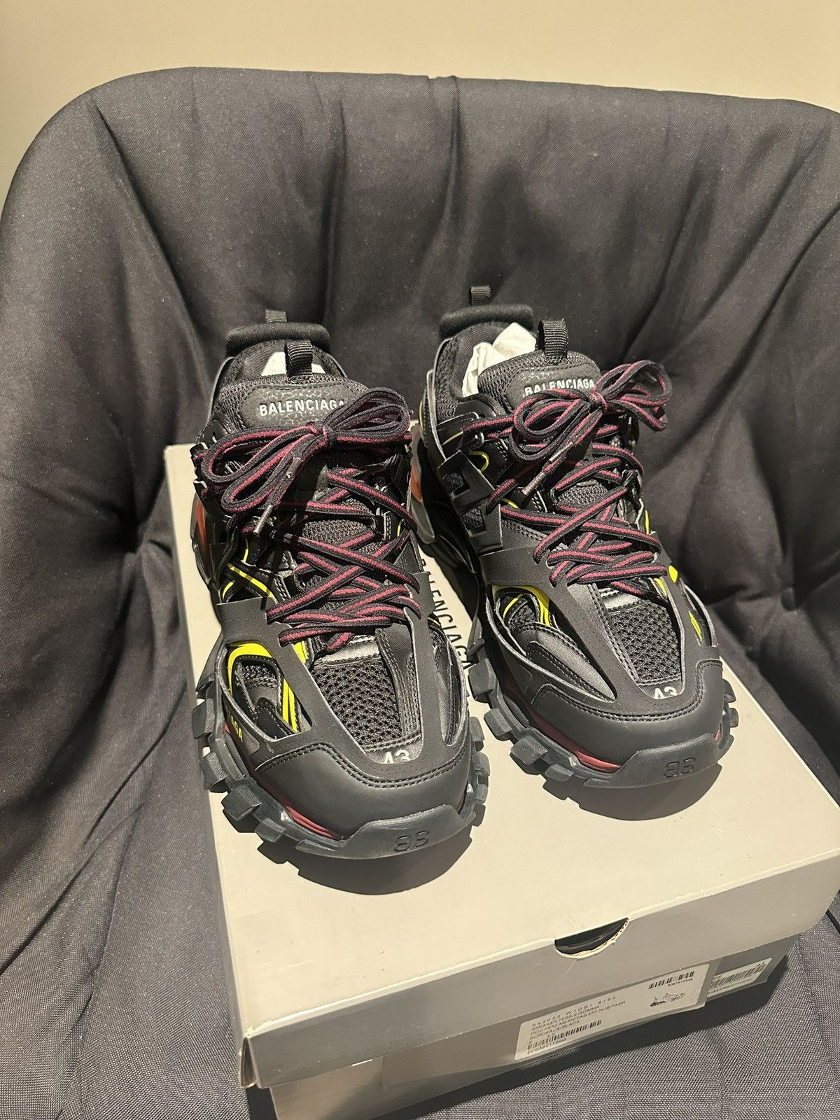 Balenciaga Black/ Bordeaux Balenciaga Track Sneakers | Grailed