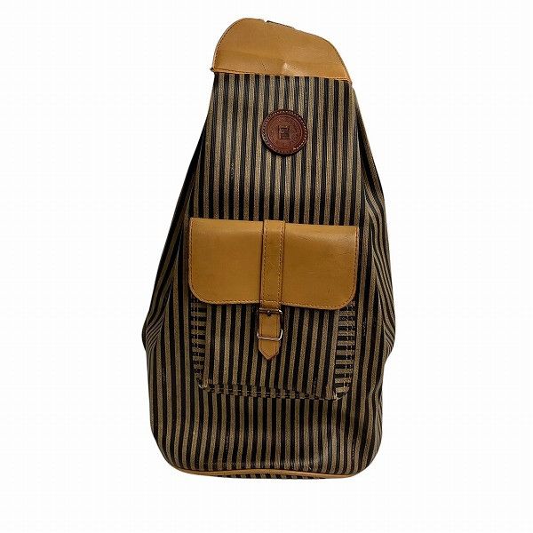 Fendi Fendi Pequin Canvas Shoulder Bag Canvas Shoulder Bag in Brown, Women's