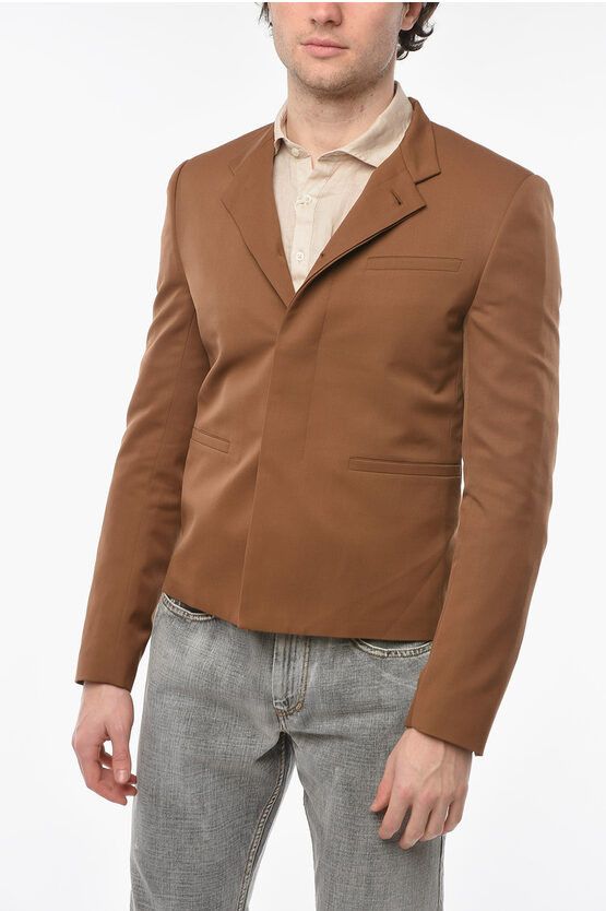 image of Dior Og1Mm0424 Wool Blazer In Brown, Men's (Size Small)