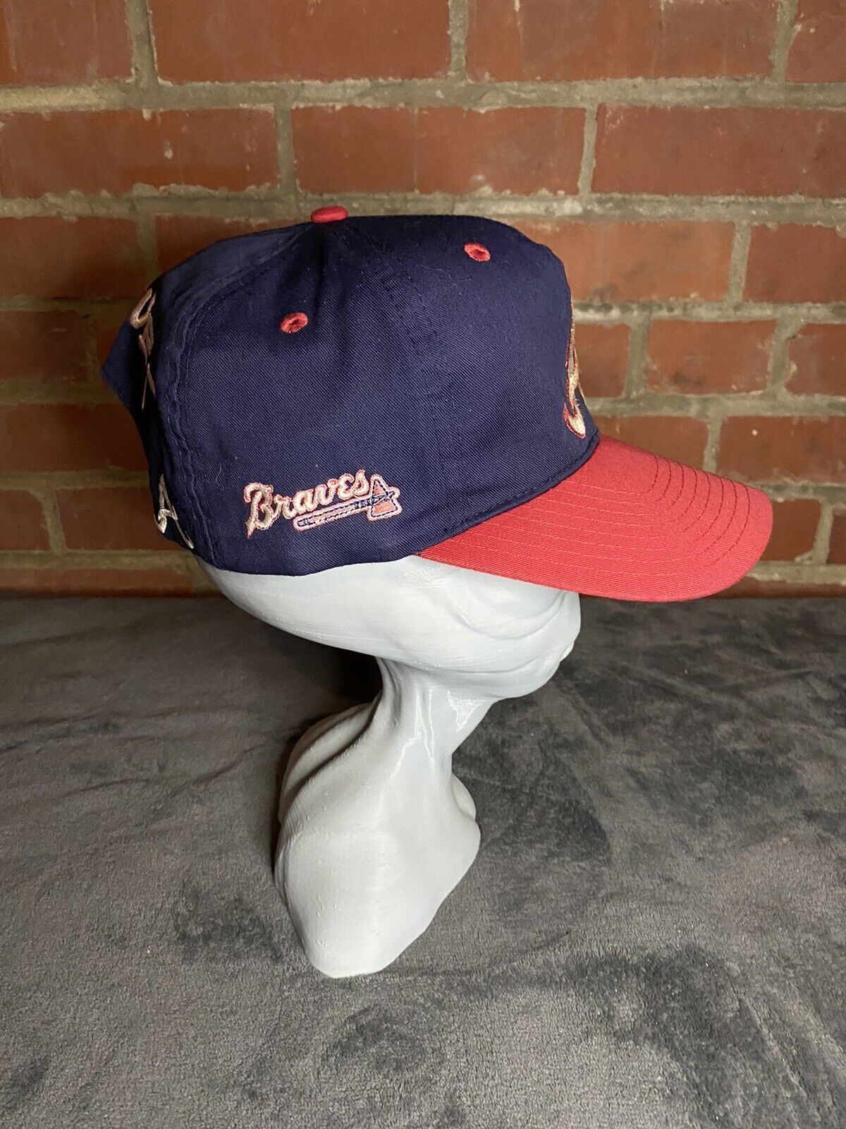 MLB Vintage 90s Atlanta Braves Cap Twins Enterprise Snapback Hat Size ONE SIZE - 6 Thumbnail