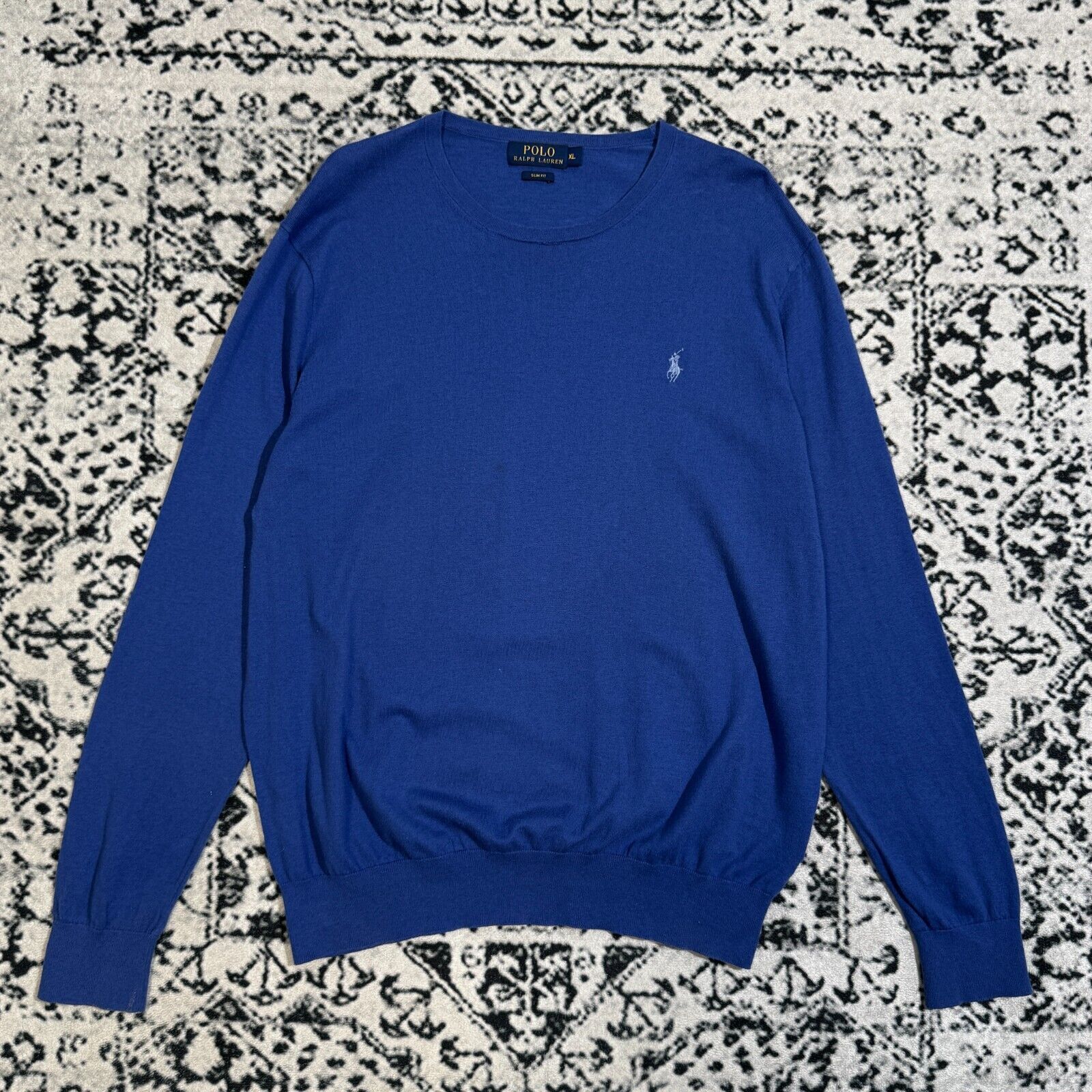 Ralph Lauren × Vintage Vintage Ralph Lauren Blue Cotton Sweater Size XL Boho Y2K Size US XL / EU 56 / 4 - 1 Thumbnail
