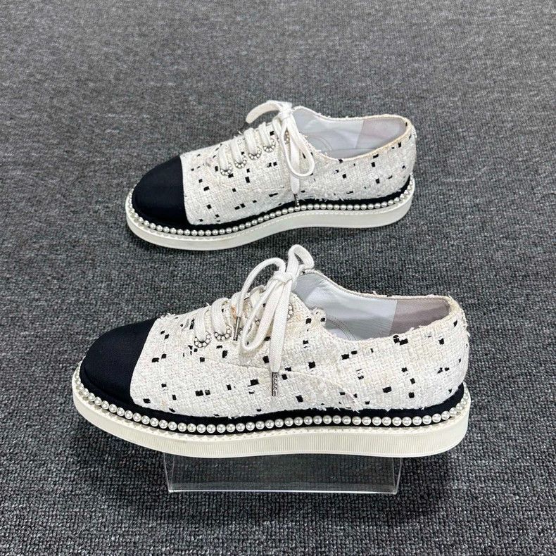 Chanel Chanel Pearl Cap Toe Sneakers -2505 Size US 6.5 / IT 36.5 - 3 Thumbnail