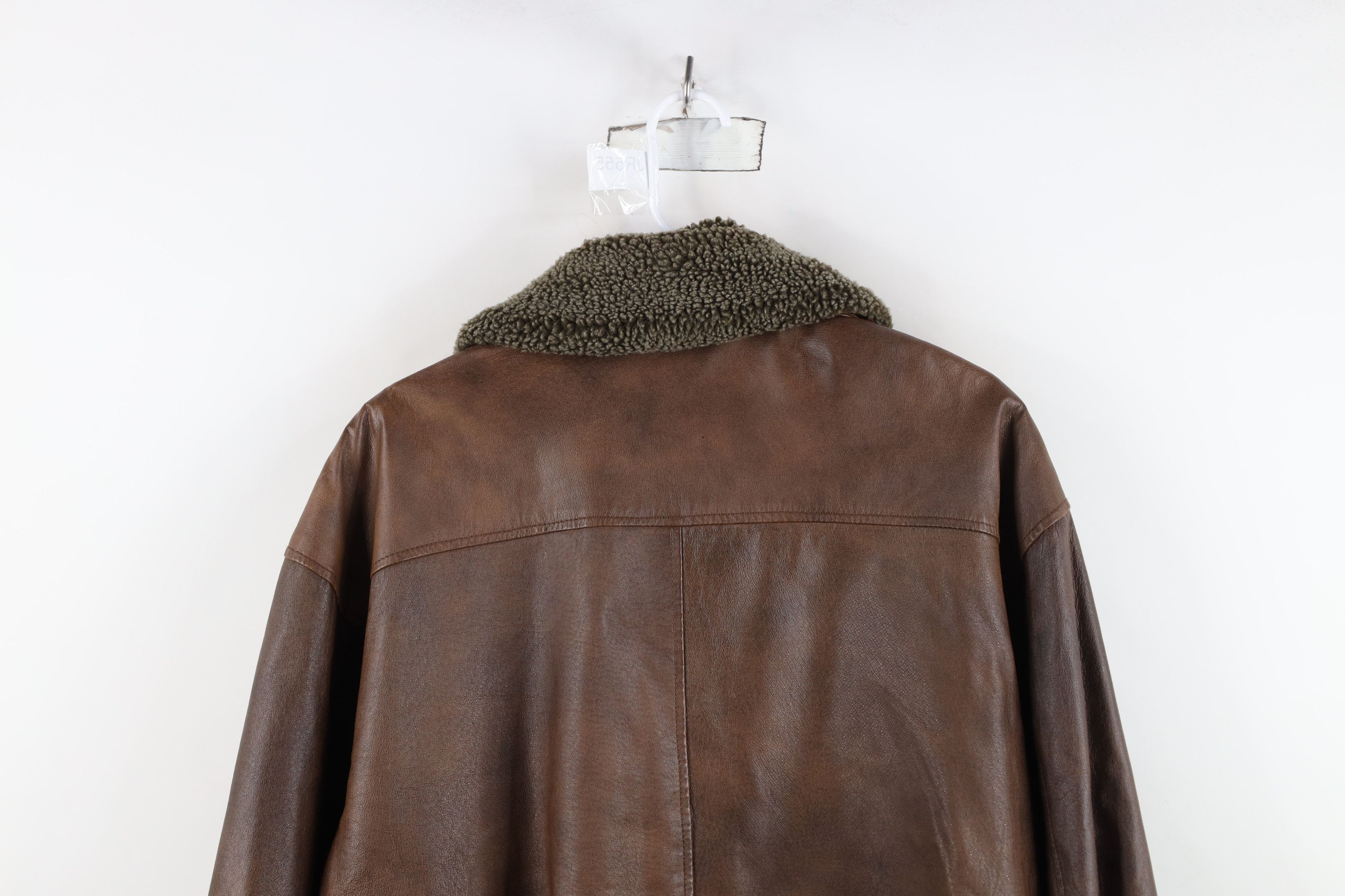 Vintage Vintage 90s Streetwear Leather B3 Flight Bomber Jacket Brown Size US L / EU 52-54 / 3 - 15 Thumbnail