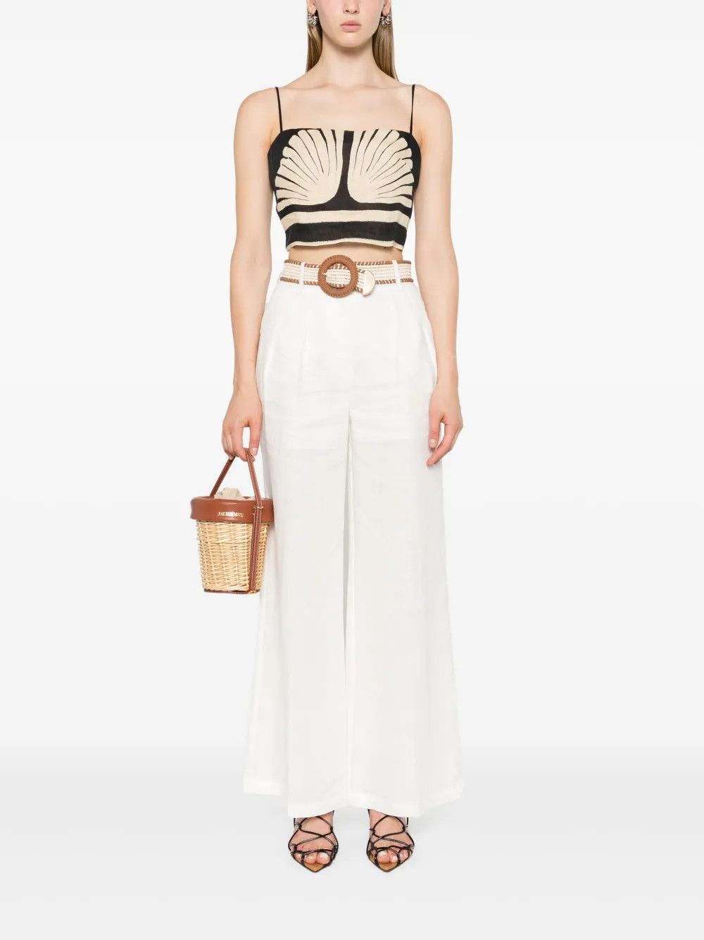 Zimmermann oc11z0525 Tuck Loose Trouser Pant in White Size 28" / US 6 / IT 42 - 2 Thumbnail