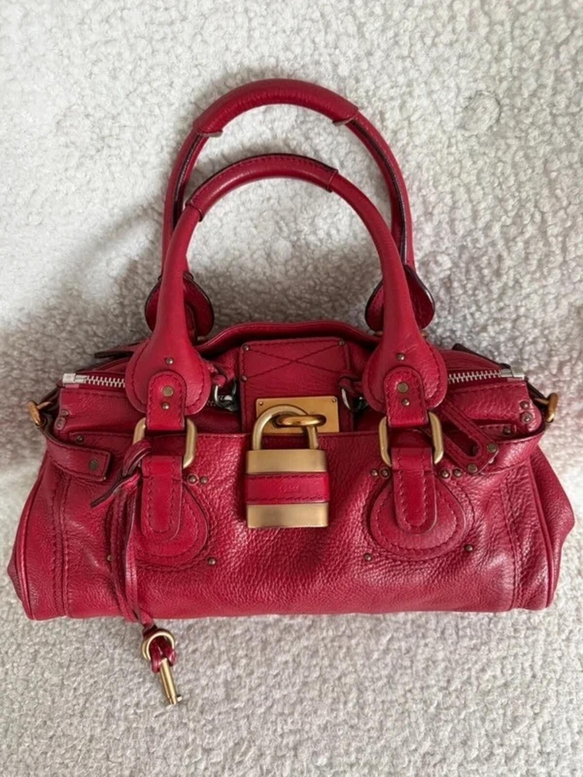 chloma Chloé Paddington leather handbag in red Size ONE SIZE - 1 Thumbnail
