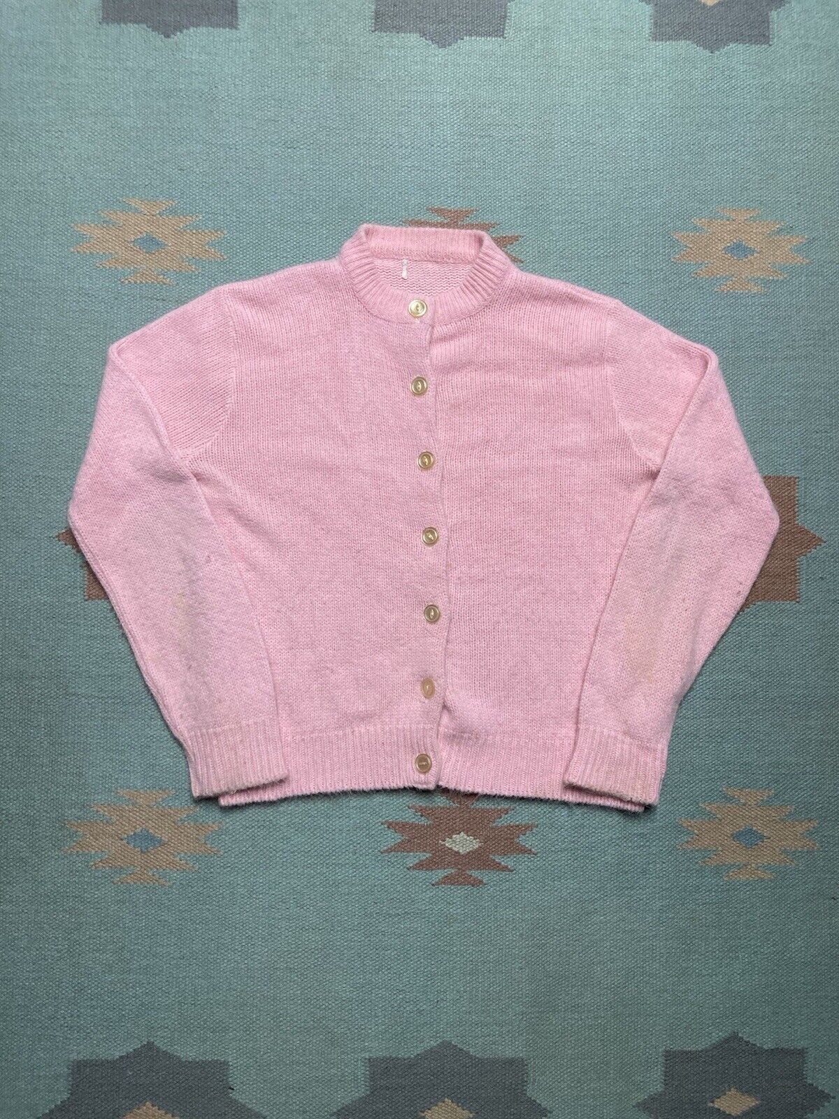 Vintage VTG 60s button front cardigan sweater knit women’s medium Size M / US 6-8 / IT 42-44 - 1 Thumbnail