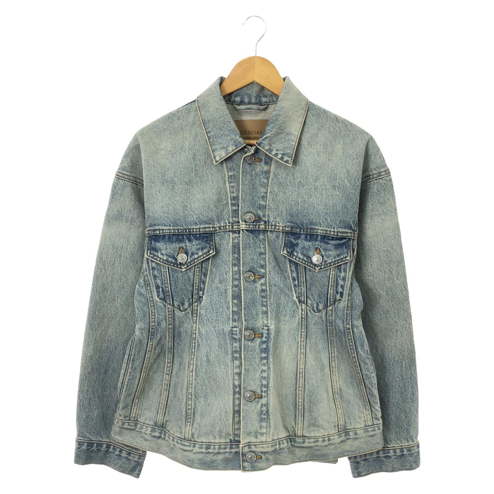 Balenciaga Balenciaga Balenciaga Denim Cotton Jacket Cotton Outerwear 773776TJW79407636 Size ONE SIZE - 1 Thumbnail