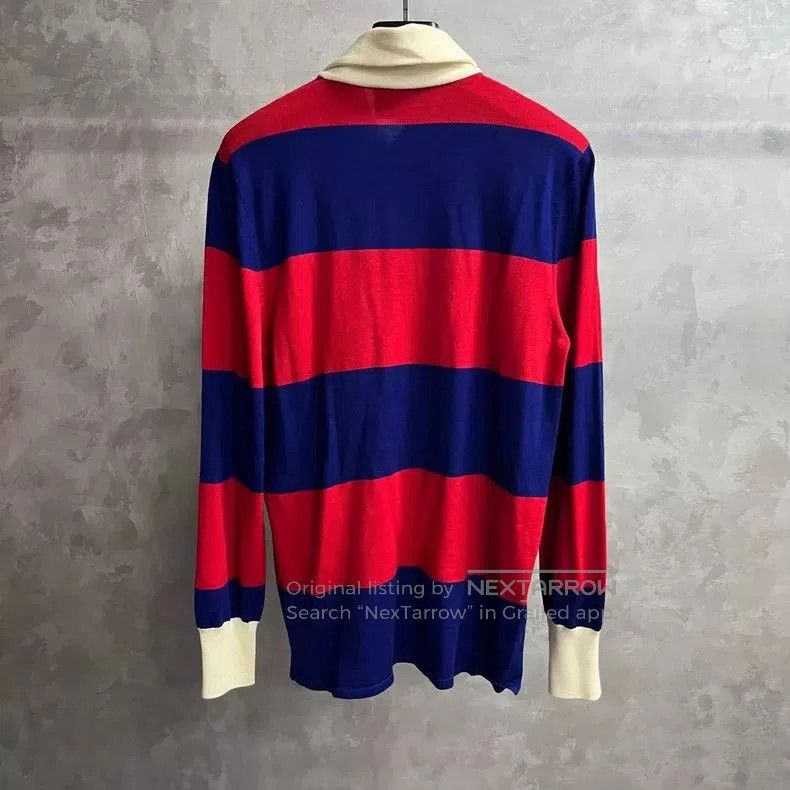 Gucci Gucci Red and Blue Striped Long Sleeve Polo. Size US L / EU 52-54 / 3 - 2 Thumbnail