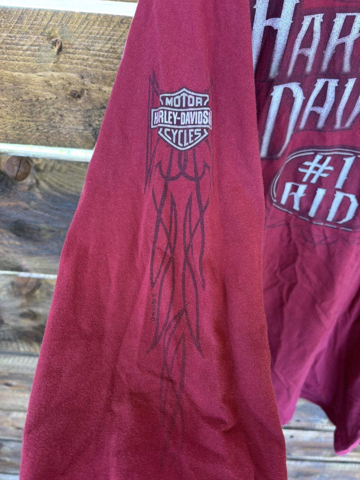 Harley Davidson Harley-Davidson Red Long Sleeve T- Shirt Size US XL / EU 56 / 4 - 4 Thumbnail