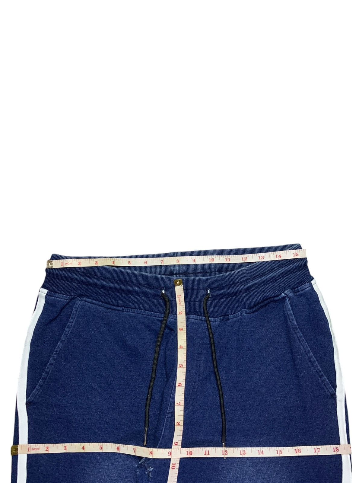 In The Attic × Japanese Brand Vintage Japanese In The Attic Blue Wash Stripes Sweat Pants Size US 31 - 10 Thumbnail