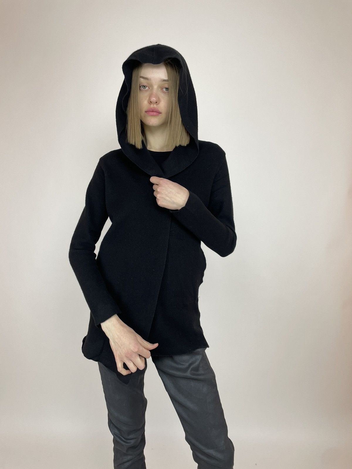 Designer × MAJESTIC FILATURES MAJESTIC FILATURES Paris Womens Wool Hooded Cardigan size 2 Size XS / US 0-2 / IT 36-38 - 1 Thumbnail
