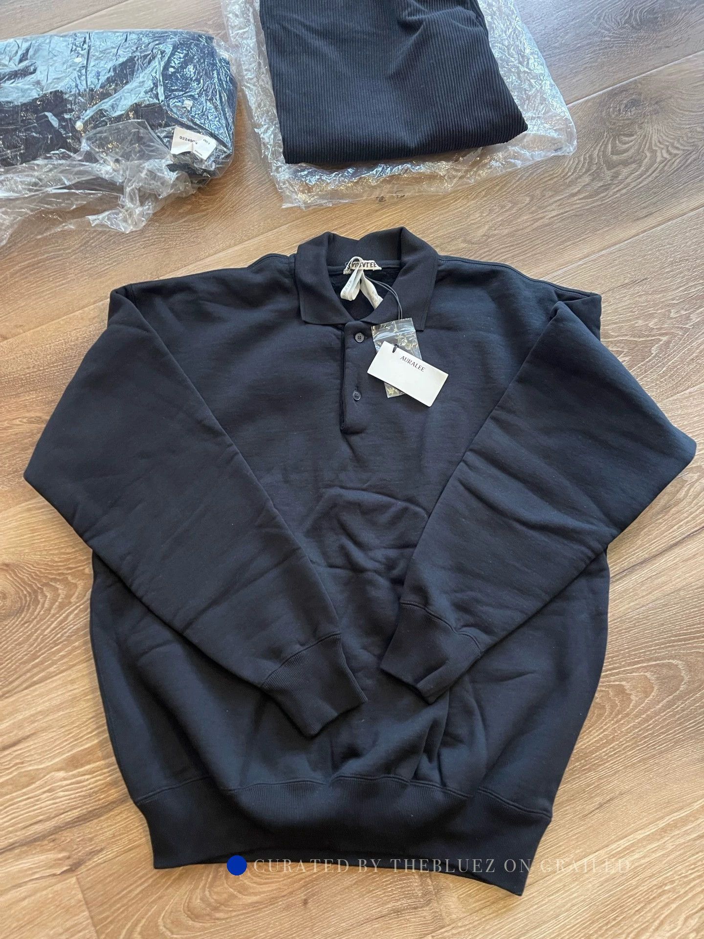 Auralee Plush Black Polo Neck Sweatshirt in XL Size US XL / EU 56 / 4 - 1 Thumbnail