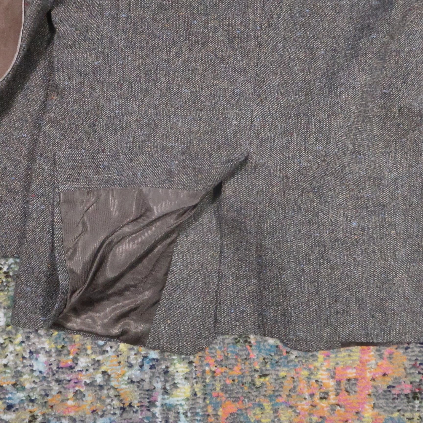 Stafford Stafford Blazer Mens 42 Brown Wool Lambswool Blend Retro Elbow Patches EUC Vintage No Size 42R - 7 Thumbnail