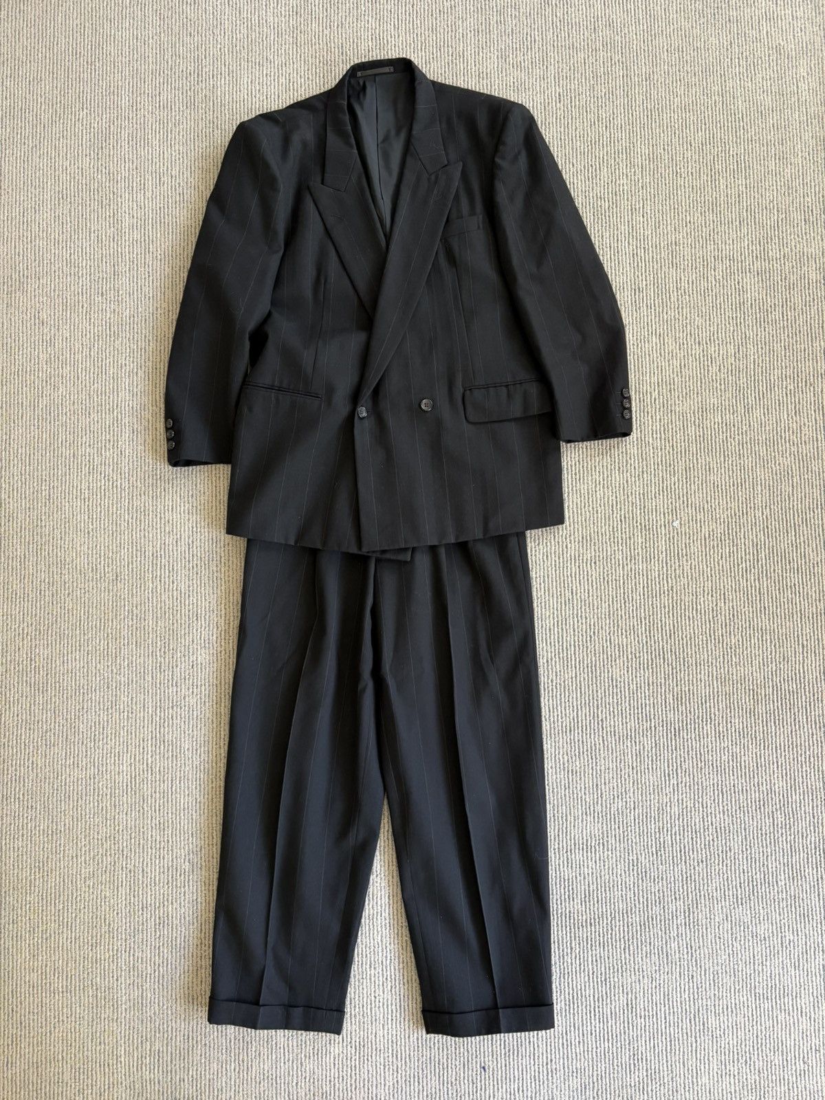 Comme des Garcons Homme Vintage 1989 CDG Homme Striped Wool Suit Size 44S - 2 Thumbnail