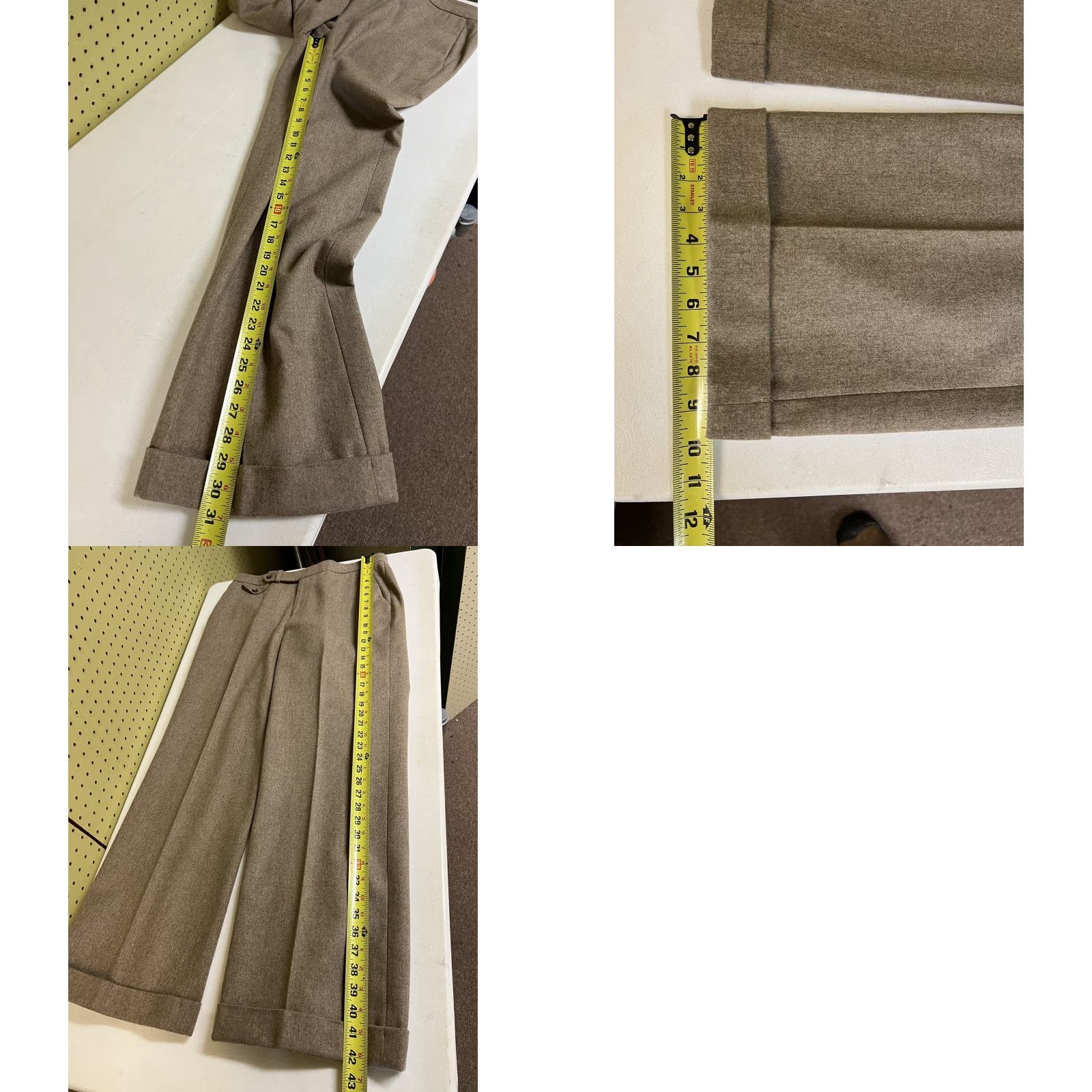 Ralph Lauren VINTAGE Lauren Ralph Lauren Pants Camel Tan Wool Flannel Size 10 Straight Leg, Pockets, Pleated, Dress Pants, Fall Winter Womens Size 32" / US 10 / IT 46 - 8 Thumbnail