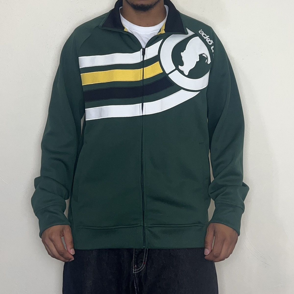 Ecko Unltd. × Vintage Y2K Ecko Unltd Striped Zip Jacket Size US XL / EU 56 / 4 - 7 Thumbnail
