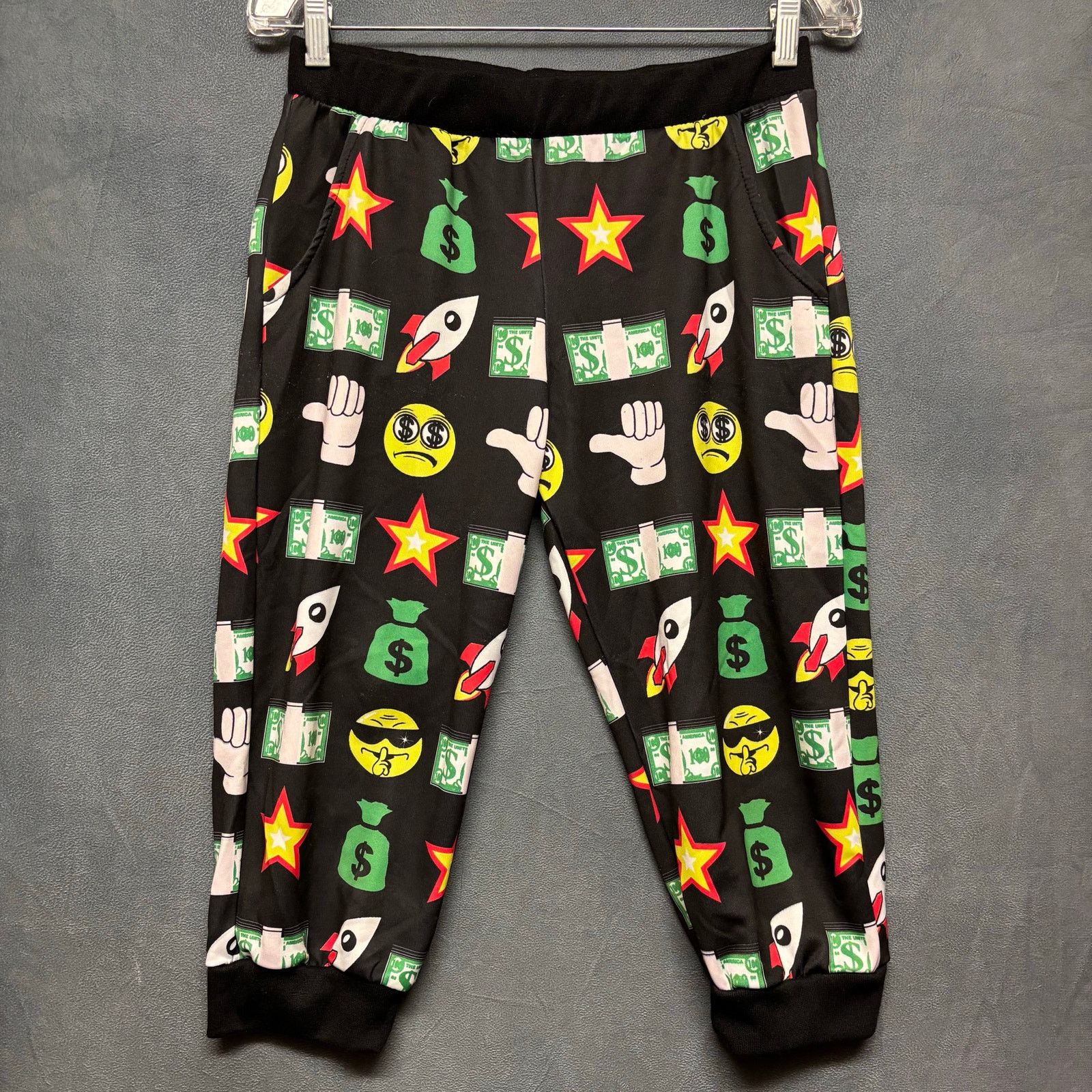 Other American Bazi Emoji Jogger Shorts Money Rocket Streetwear Size 28" / US 6 / IT 42 - 1 Thumbnail