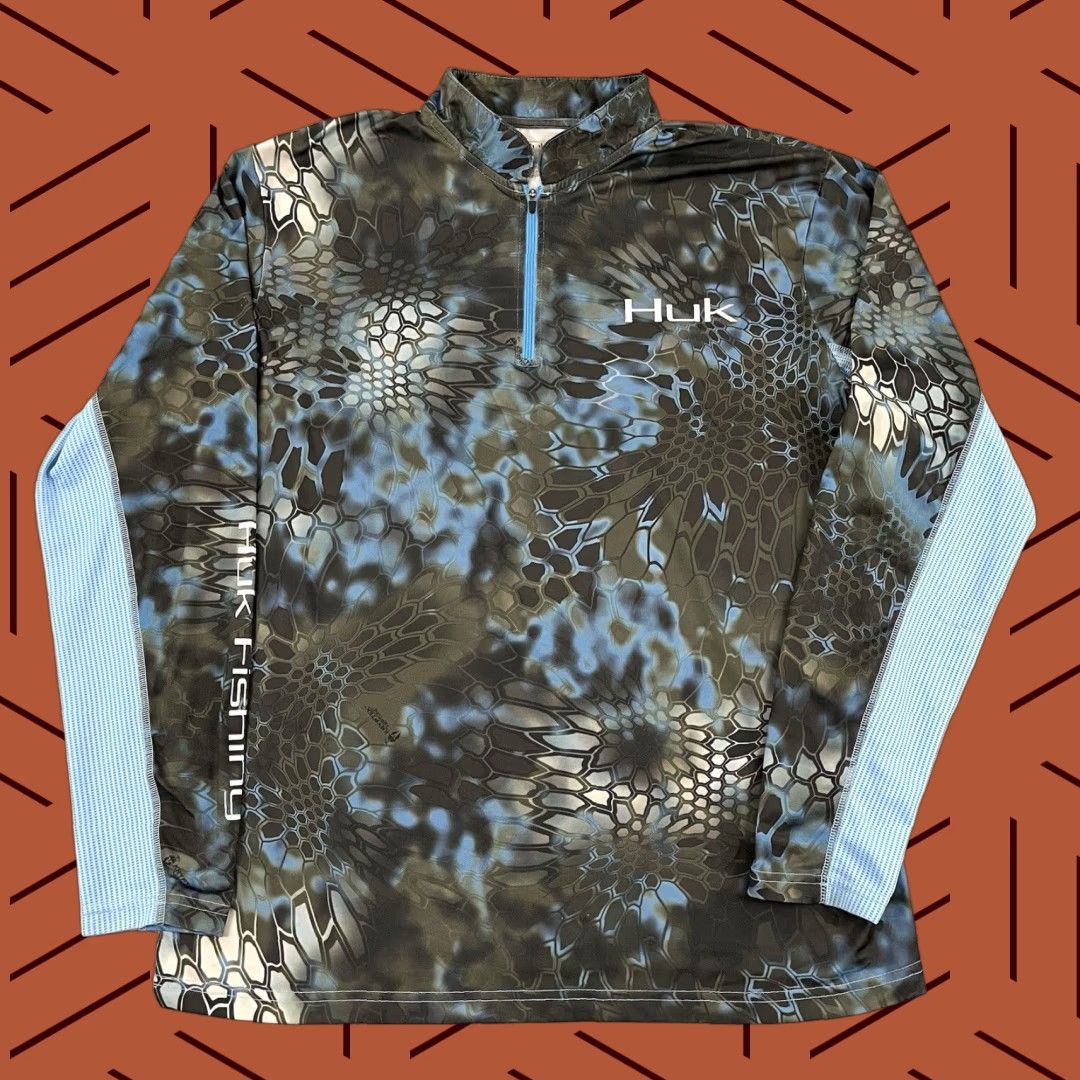 Vintage HUK Jacket Mens Medium Kryptek Camo Fishing Performance Sport 1/4 Zip Pullover Size US M / EU 48-50 / 2 - 1 Thumbnail