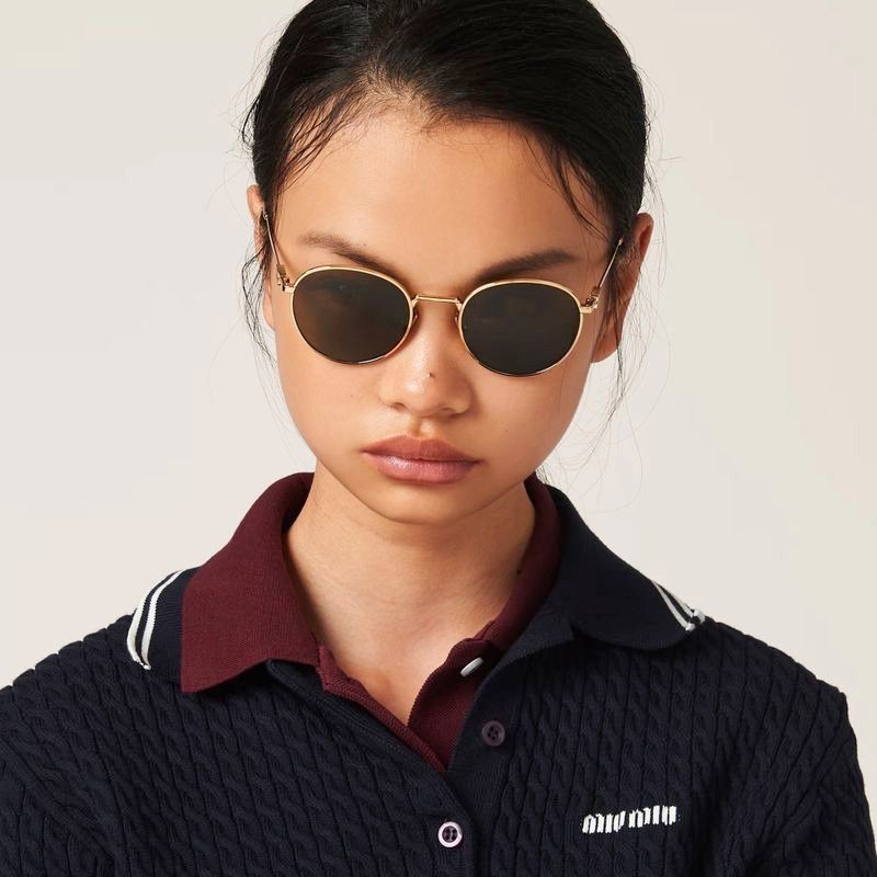 Miu Miu NEW Miu Miu MU55ZS 5AK07O Round Unisex Sunglasses 0MU 55ZS Size ONE SIZE - 5 Thumbnail