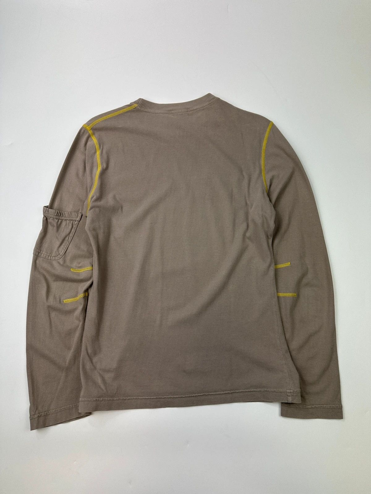 Dolce & Gabbana Dolce & Gabbana Taupe Beige & Yellow Stitches Longsleeve Tee Size US M / EU 48-50 / 2 - 6 Thumbnail
