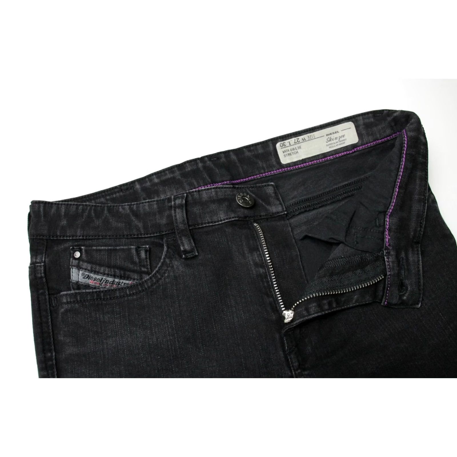 Diesel DIESEL Skinzee Super Slim-Skinny 0813E Stretch Jeans Women's W27/L30 Black Regular Waist Size 27" / US 4 / IT 40 - 4 Thumbnail